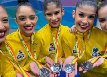 Brasileiras levam prata em etapa da Copa do Mundo de Ginástica Rítmica