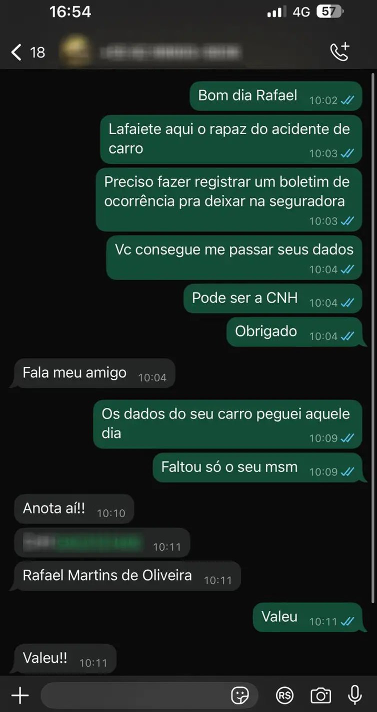 Brasília (DF), 19/11/2024 - Tentativa de golpe. Print de conversa do Tenente-Coronel Rafael Martins de Oliveira com Lafaiete Teixeira Caitano, que teve seus documentos usados indevidamente. Foto: Agência Brasil/Divulgação