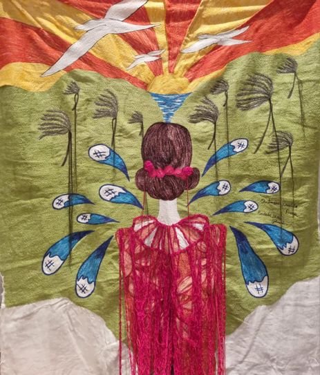 Foto /Museu da Inconfidência Rio de Janeiro-12/01/2025 Mais vale morrer com honra do que viver com desonra”. O trecho é da carta de Dona Hipólita Jacinta Teixeira de Mello que avisou o Padre Toledo da prisão de Tiradentes no Rio de Janeiro, em 1789. (Manto representando Hipólita ) Foto /Museu da Inconfidência