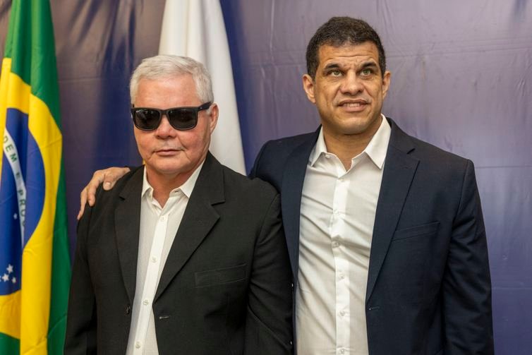 ALESSANDRA CABRAL 02.10.24 - O ATUAL PRESIDENTE MIZAEL CONRADO E O ELEITO JOSÉ ANTONIO FREIRE - Eleições para Presidência e Conselho Fiscal do CPB (Comitê Paralímpico Brasileiro) realizadas no CT Paralímpico, em São Paulo. Foto: Alessandra Cabral/CPB