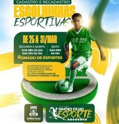 Cadastro e recadastro das escolinhas esportivas acontecem até 31 de março em Simões Filho – Prefeitura de Simões Filho