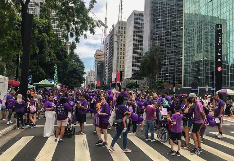 São Paulo (SP) 30/03/2025 - Caminhada sobre a conscientização. 
Foto: Guilherme Jeronymo/Agência Brasil