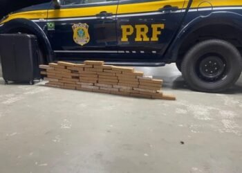 PRF prende homem e apreende mais de 30 kg de drogas em ônibus