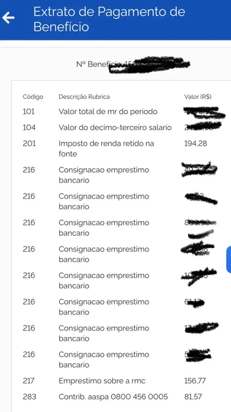 Brasília- DF - 23/04/2025 - Extrato de pagamento de benefício de um aposentado do INSS. Foto Lula Marques/ Agência Brasil