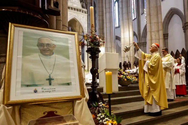 São Paulo (SP), 21/04/2025 - Cardeal Odilo Pedro Scherer, arcebispo de São Paulo, preside missa em sufrágio do Papa Francisco que faleceu nesta segunda-feira.Foto: Paulo Pinto/Agência Brasil