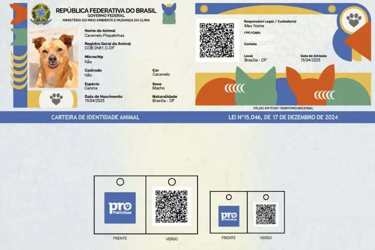 Brasília (DF) 17/04/2025 - Tela de início do Sinpatinhas, que permite o cadastro de cães e gatos. Foto: Planalto/Divulgação