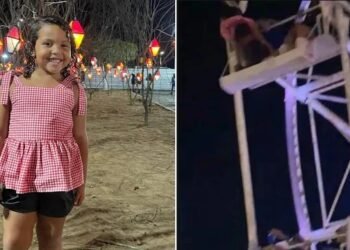 Menina cai de roda gigante, e mãe relata desespero: “Corri para tentar segurar”