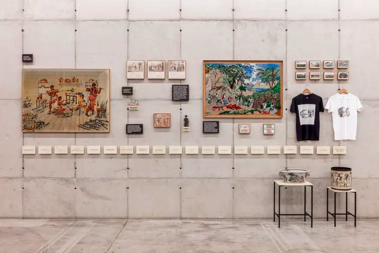 Brasília (DF), 30/06/2025 -  Usando lençóis como tela, o artista beninense Roméo Mivekannin, recria obras consagradas mundialmente, principalmente das coleções do famoso Museu do Louvre, com um novo olhar e novos personagens
Galeria Nara Roesler/Divulgação