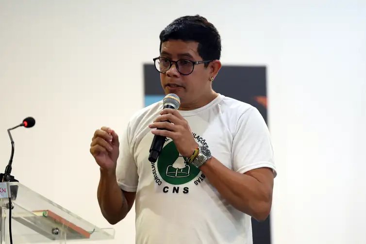 Brasília (DF) 27/08/2025 - O secretário geral do Conselho Nacional das Populações Extrativistas, Dione Torquato, participa de cerimônia de comemoração de 18 anos do Instituto Chico Mendes de Conservação da Biodiversidade - ICMBio. Foto: Valter Campanato/Agência Brasil