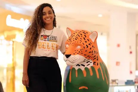 Belém (PA), 24/10/2025 - Galeria a céu aberto com estátuas de onças coloridas. Foto: Jaguar Parade/Divulgação