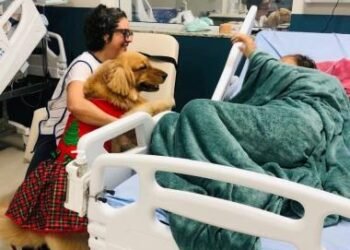 Pacientes do Hospital Mont Serrat recebem visita especial de cão terapeuta | SECOM