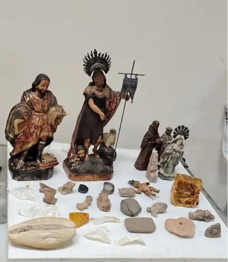 Polícia Federal/divulgação Rio de Janeiro (RJ), 09/01/2026 - Polícia Federal - PF restitui peças sacras e bens arqueológicos à Arquidiocese do Rio de Janeiro. Foto: Polícia Federal/Divulgação