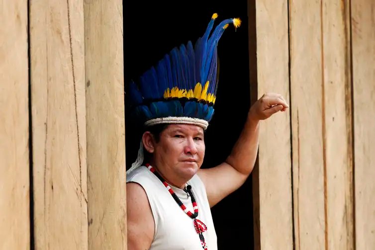 Terra Indígena Apyterewa (PA), 11/12/2025 - Mamá Parakanã, cacique-geral da Terra Indígena Apyterewa. Foto: Bruno Peres/Agência Brasil