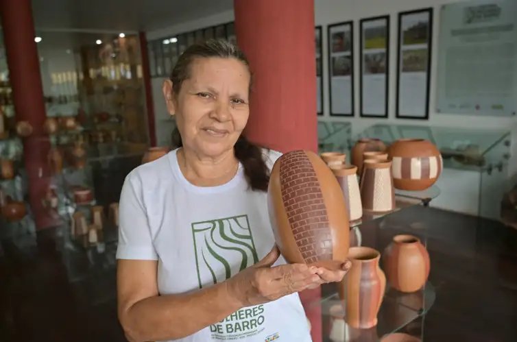 Paraupebas - Pará19/04/2026 - Maria do Socorro Assunção Teixeira, fundadora do Centro Mulheres de Barro. Foto: Washington Alves/ Ligth Press