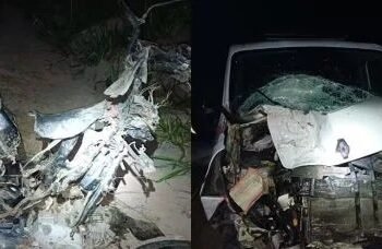 Batida entre motocicleta e ambulância deixa dois mortos no interior baiano