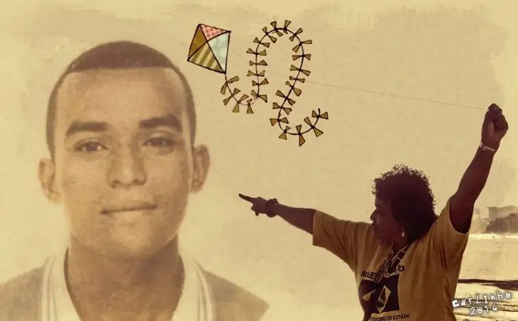 Débora Maria, fundadora do Mães do Maio, faz homenagem ao filho (Carlos Ghione/Mães de Maio)