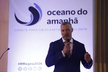 Rio de Janeiro (RJ), 05/05/2026 – O pesquisador Lars-Eric Heimbürger-Boavida, do Instituto Mediterrâneo do Oceanografia, na Conferência Oceano do Amanhã: ciência para um planeta em equilíbrio, realizada pela Academia Brasileira de Ciências, no Museu do Amanhã. Foto: Fernando Frazão/Agência Brasil